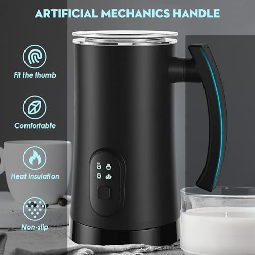 Electric Milk Frother, 4 in 1 Milk Steamer,11.8oz/350ml Automatic Warm and Cold Foam Maker for Coffee,Latte, Cappuccino, Macchiato, Hot Chocolate - My Kitchen Products