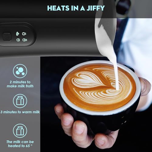 Electric Milk Frother, 4 in 1 Milk Steamer,11.8oz/350ml Automatic Warm and Cold Foam Maker for Coffee,Latte, Cappuccino, Macchiato, Hot Chocolate - My Kitchen Products