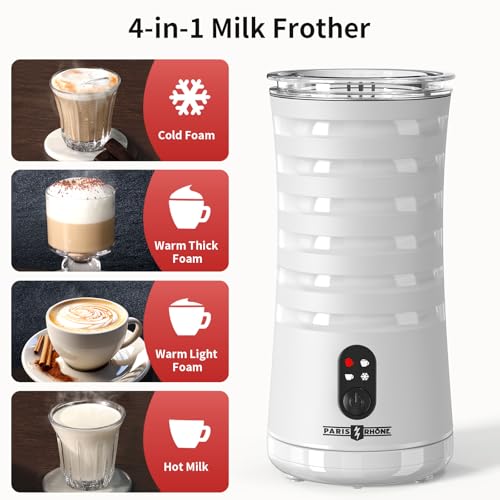 Electric Milk Steamer and Frother, Hot & Cold Foam Milk Warmer with Temperature Control, Auto Shut-Off Frothers for Coffee, Latte, Cappuccino, Macchiato - My Kitchen Products
