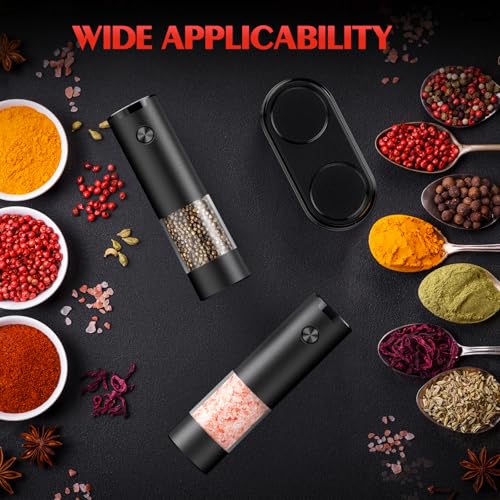 Electric Salt and Pepper Grinder Set Automatic Battery Pepper Mill Shakers Adjustable Coarseness Upgraded Larger Capacity with Led Home and Kitchen Appliances Birthday Gifts for Women Mom - My Kitchen Products