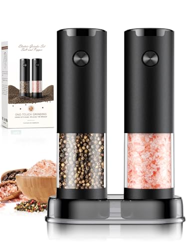 Electric Salt and Pepper Grinder Set Automatic Battery Pepper Mill Shakers Adjustable Coarseness Upgraded Larger Capacity with Led Home and Kitchen Appliances Birthday Gifts for Women Mom - My Kitchen Products
