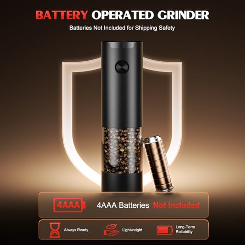 Electric Salt and Pepper Grinder Set Automatic Battery Pepper Mill Shakers Adjustable Coarseness Upgraded Larger Capacity with Led Home and Kitchen Appliances Birthday Gifts for Women Mom - My Kitchen Products