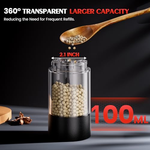 Electric Salt and Pepper Grinder Set Automatic Battery Pepper Mill Shakers Adjustable Coarseness Upgraded Larger Capacity with Led Home and Kitchen Appliances Birthday Gifts for Women Mom - My Kitchen Products