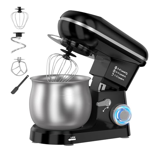 Electric Stand Mixer with 5.3 Quart, Cake Mixer with Stainless Steel Bowl and Stand, Kitchen Mixer Tilt-Head Design Includes Dough Hook, Whisk & Beater - Great for Baking Bread, Cakes, Cookies - My Kitchen Products