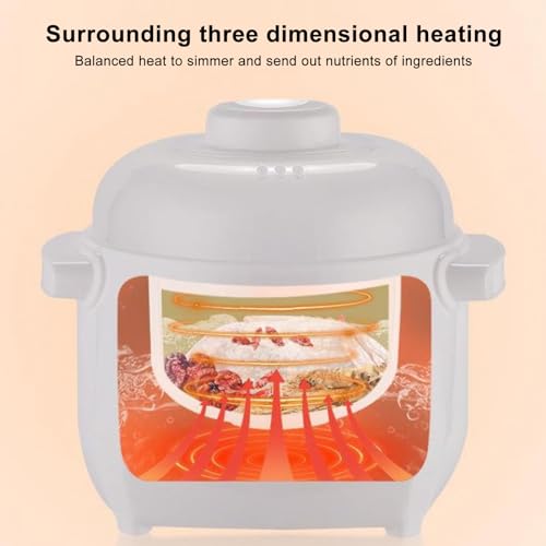 Electric Stew Pot, 1L 200W Appointment Timing Smart Slow Cooker with Steamer & Boil Dry, Automatic Mini Ceramic Pot with Lid, Digital Porridge Soup Pot for Home - My Kitchen Products