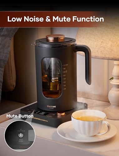 Electric Tea Kettle, INTASTING Glass Electric Kettle with tea Infuser and Precise knob temperature control, 1200W Fast Heating, BPA-Free, Easy to Clean, 1 Liter (Dark Gray) - My Kitchen Products