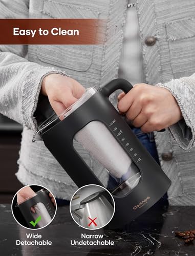Electric Tea Kettle, INTASTING Glass Electric Kettle with tea Infuser and Precise knob temperature control, 1200W Fast Heating, BPA-Free, Easy to Clean, 1 Liter (Dark Gray) - My Kitchen Products