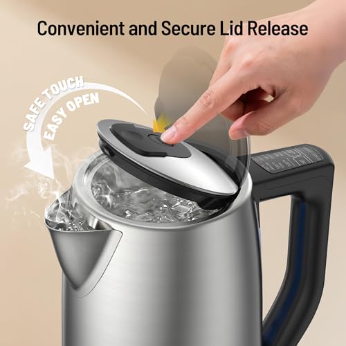 Electric Tea Kettle, PARIS RHÔNE 6 Precise Temperature Presets 1.7L Stainless Steel Electric Kettle Temperature Control,1500W Fast Boiling Hot Water for Oolong & Green Tea with Strix Control - My Kitchen Products