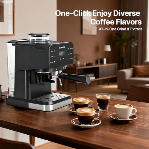 Elefor Espresso Machine 20 Bar, Coffee Maker with grinder Black - My Kitchen Products