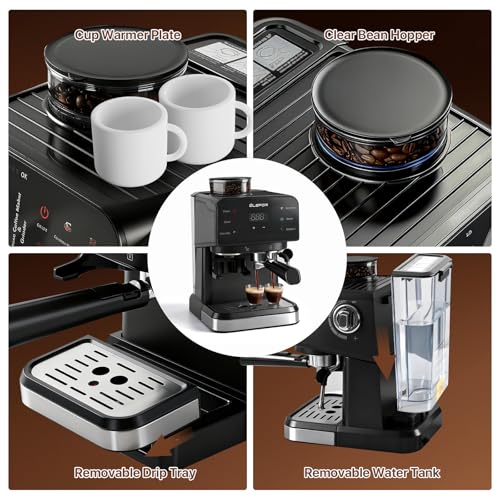 Elefor Espresso Machine 20 Bar, Coffee Maker with grinder Black - My Kitchen Products