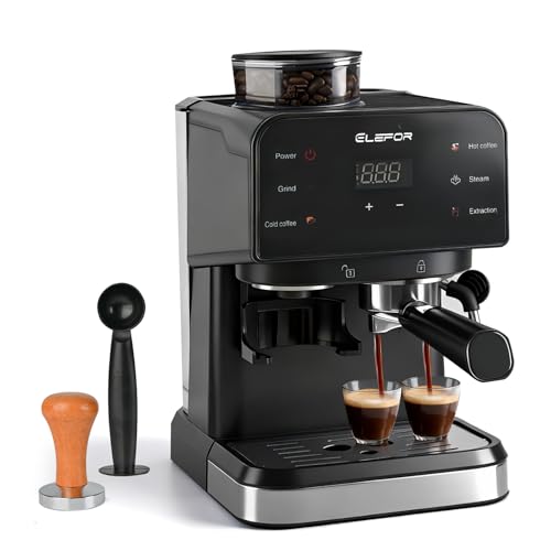 Elefor Espresso Machine 20 Bar, Coffee Maker with grinder Black - My Kitchen Products