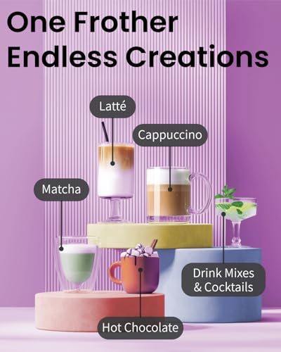 Elementi Frother Wand – Powerful Milk Frother & Coffee Stirrers Electric, Matcha Whisk for Dreamy Lattes, Powerful Coffee Mixer Wand & Blender Stirrer - Make Creamy Cappuccinos at Home (Black) - My Kitchen Products