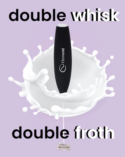 Elementi Milk Frother Wand - Easy to Use Handheld Electric Stirrer for Powder Drinks, Durable & Powerful Coffee Whisk & Protein Powder Mixer Wand, Hand Frother, Coffee Stirrers Electric Mini (Black) - My Kitchen Products