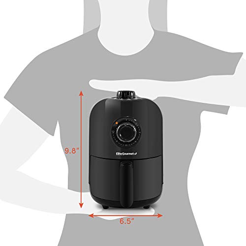 Elite Gourmet EAF1121 Personal 1.1 Qt. Compact Space Saving Electric Hot Air Fryer Oil-Less Healthy Cooker, Timer & Temperature Controls, 1000W - My Kitchen Products