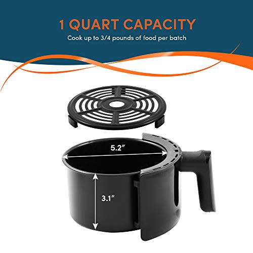 Elite Gourmet EAF1121 Personal 1.1 Qt. Compact Space Saving Electric Hot Air Fryer Oil-Less Healthy Cooker, Timer & Temperature Controls, 1000W - My Kitchen Products