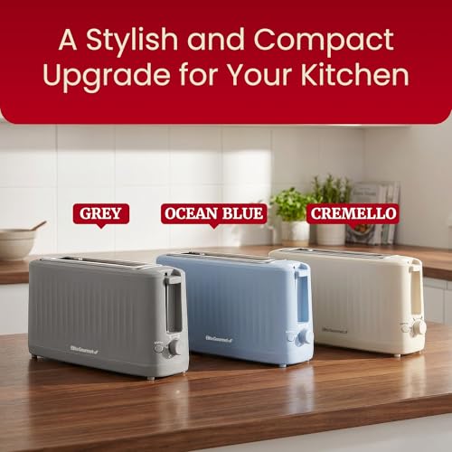 Elite Gourmet ECT2517G SLIMTOAST™ 2-Slice Long Slot Toaster, Cool-Touch Body, 6 Browning Shades, Extra-Wide 1.5" Slot for Artisan Bread, Bagels, Waffles & English Muffins, Grey - My Kitchen Products