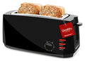 Elite Gourmet ECT4829B Long Slot 4 Slice Toaster, 6 Toast Settings Toaster Defrost, Reheat, Cancel Functions, Slide Out Crumb Tray, Extra Wide Slots for Bagels Waffles, Black - My Kitchen Products