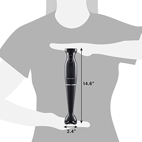 Elite Gourmet EHB3201 Immersion Hand Blender 300 Watts 2 Speed Mixing with Detachable Blades, Detachable Wand Stick Mixer, Smoothies, Baby Food, Soup, Charcoal Black - My Kitchen Products