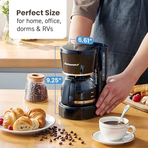 Elite Gourmet EHC-5055 Automatic 5-Cup Brew & Drip Coffee Maker with Pause N Serve Reusable Filter, On/Off Switch, Water Level Indicator - My Kitchen Products