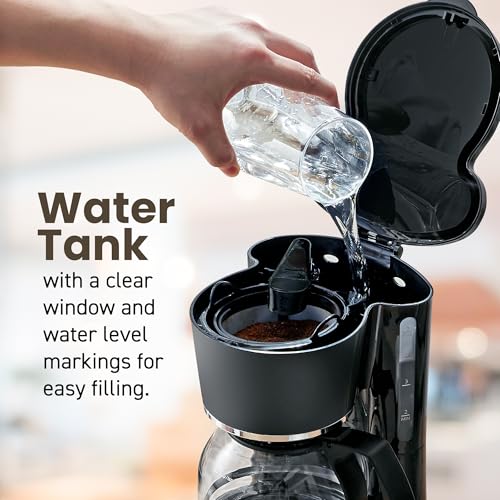 Elite Gourmet EHC-5055 Automatic 5-Cup Brew & Drip Coffee Maker with Pause N Serve Reusable Filter, On/Off Switch, Water Level Indicator - My Kitchen Products