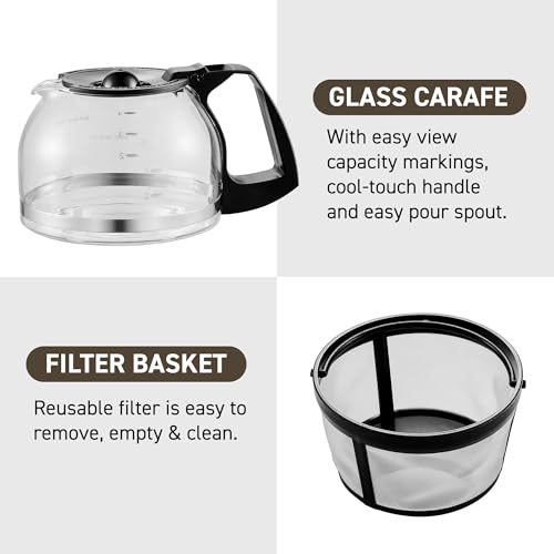 Elite Gourmet EHC-5055 Automatic 5-Cup Brew & Drip Coffee Maker with Pause N Serve Reusable Filter, On/Off Switch, Water Level Indicator - My Kitchen Products