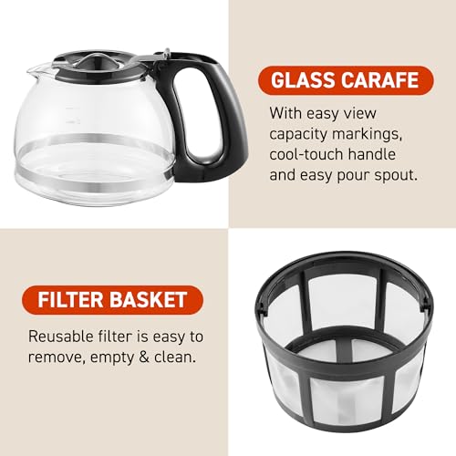 Elite Gourmet EHC4128 Automatic 4-Cup Brew & Drip Coffee Maker with Pause N Serve, Glass Carafe, Reusable Filter, On/Off Switch, Keep Warm, Water Level Indicator, Black - My Kitchen Products