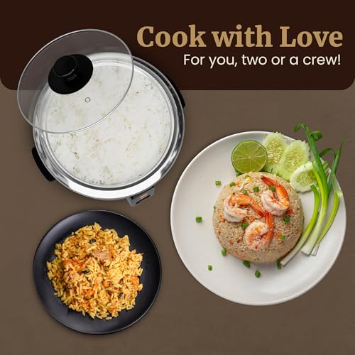 Elite Gourmet ERC006SS 6-Cup Electric Rice Cooker with Stainless Steel Inner Pot, Makes Soups, Stews, Porridges, Grains and Cereals, 6 cup (3 cups uncooked), Black - My Kitchen Products