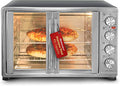 Elite Gourmet ETO4510MX French Door 47.5Qt, 18-Slice Convection Oven 4-Control Knobs, Bake Broil Toast Rotisserie Keep Warm, Includes 2 x 14" Pizza Racks, Stainless Steel - My Kitchen Products