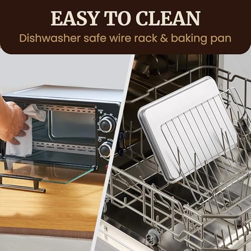 Elite Gourmet ETO490 9L/4 Slice Countertop Toaster Oven with 30-Minute Timer, Adjustable Temperature Control, Includes Baking Pan and Wire Rack, Bake, Broil, Toast, Black - My Kitchen Products