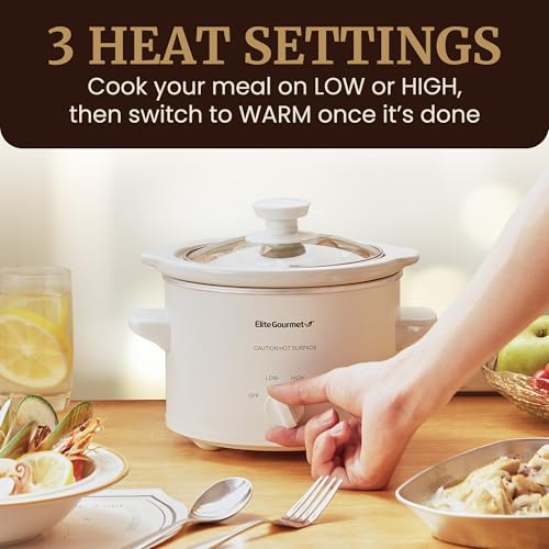 Elite Gourmet MST-250XW Electric Ceramic Slow Cooker, Adjustable Temp - My Kitchen Products