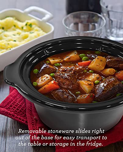 Elite Gourmet MST-275XR Electric Oval Slow Cooker, Adjustable Temp, Entrees, Sauces, Stews & Dips, Dishwasher Safe Glass Lid & Crock (2 Quart, Metallic Red) - My Kitchen Products