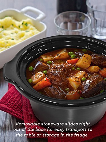 Elite Gourmet MST-350B Electric Slow Cooker, Adjustable Temp, Entrees, Sauces, Stews & Dips, Dishwasher Safe Glass Lid & Crock (3 Quart, Black) - My Kitchen Products
