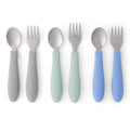 Elk and Friends Kids Silverware with Silicone Handle | Childrens Safe Flatware | Toddler Utensils | Baby Spoons + Forks | Stainless Steel Cutlery | Dishwasher Safe | 6 Pieces - My Kitchen Products