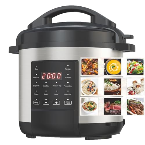 EMB Ironblade 7-in-1 Multi Cooker, 6-Liter, 1000W Stainless Steel Programmable Pressure Cooker, Slow Cooker, Rice Maker, Steamer, Sauté Pan, Food Warmer, Yogurt Maker - My Kitchen Products