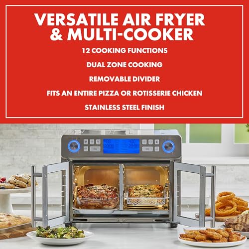Emeril Lagasse Dual Zone 360 Air Fryer Oven Combo with French Door, 25 QT Extra Large, Cook Two Foods in Different Ways, Up to 60% Faster from Frozen to Finish - My Kitchen Products