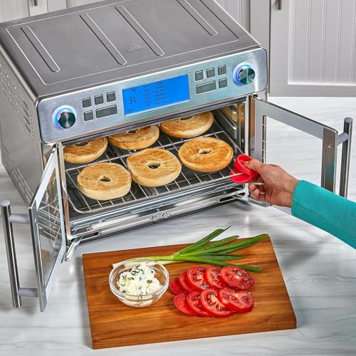 Emeril Lagasse Dual Zone 360 Air Fryer Oven Combo with French Door, 25 QT Extra Large, Cook Two Foods in Different Ways, Up to 60% Faster from Frozen to Finish, Pizza Stone Accessory - My Kitchen Products