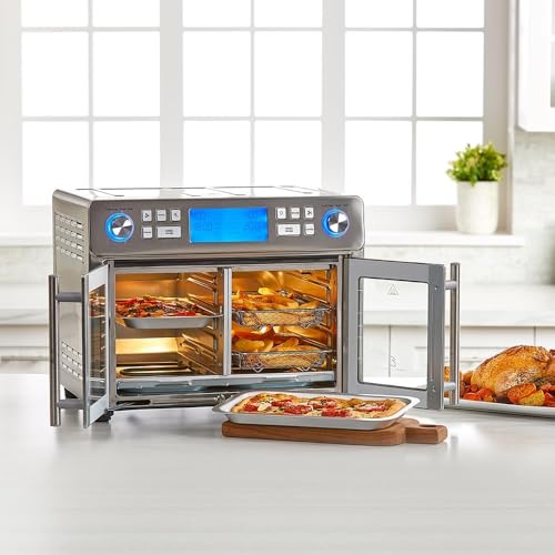 Emeril Lagasse Dual Zone 360 Air Fryer Oven Combo with French Door, 25 QT Extra Large, Cook Two Foods in Different Ways, Up to 60% Faster from Frozen to Finish, Pizza Stone Accessory - My Kitchen Products