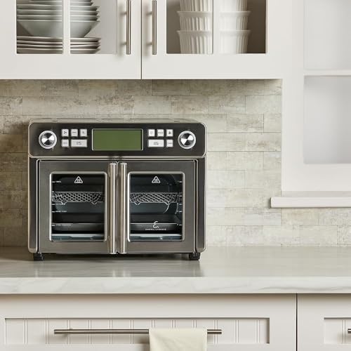 Emeril Lagasse Dual Zone 360 Air Fryer Oven Combo with French Door, 25 QT Extra Large, Cook Two Foods in Different Ways, Up to 60% Faster from Frozen to Finish, Pizza Stone Accessory - My Kitchen Products
