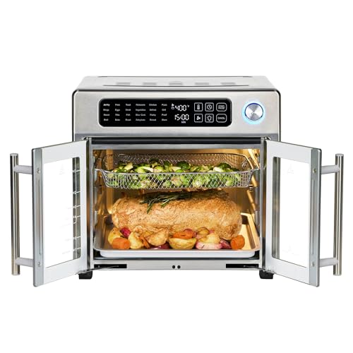 Emeril Lagasse Extra Large French Door Air Fryer Toaster Oven Combo, 24 Cooking Functions and Digital Controls, 7 Accessories Included, Stainless Steel Finish, 26QT Capacity - My Kitchen Products