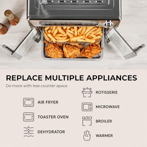 Emeril Lagasse Extra Large French Door Air Fryer Toaster Oven Combo, 24 Cooking Functions and Digital Controls, 7 Accessories Included, Stainless Steel Finish, 26QT Capacity - My Kitchen Products