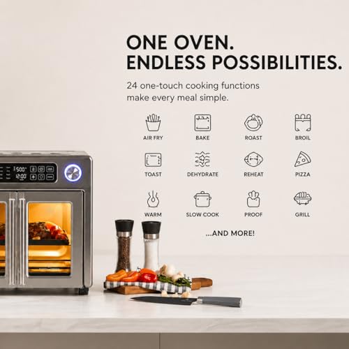 Emeril Lagasse Extra Large French Door Air Fryer Toaster Oven Combo, 24 Cooking Functions and Digital Controls, 7 Accessories Included, Stainless Steel Finish, 26QT Capacity - My Kitchen Products