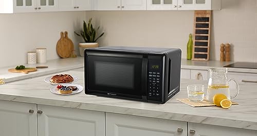 Emerson MW7302B Compact Countertop Microwave Oven with Touch Control, LED Display, 700W, 10 Power Levels, 6 Auto Menus, Glass Turntable and Child Safe Lock, 0.7 Cu., Ft. Black - My Kitchen Products