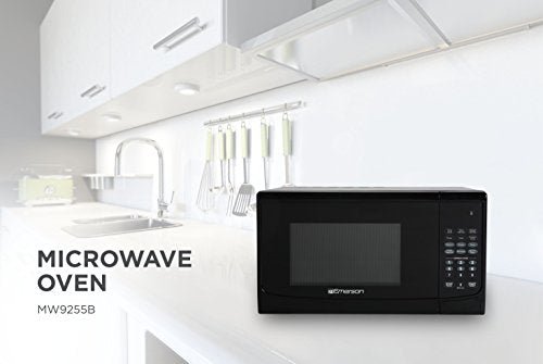 Emerson MW9255B Countertop Microwave Oven, 6 Pre-Programmed Settings, Removable Glass Turntable and Child Safety Lock, 0.9 Cu ft, 900W, Black - My Kitchen Products