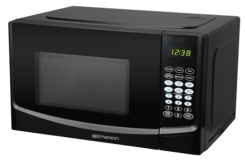 Emerson MW9255B Countertop Microwave Oven, 6 Pre-Programmed Settings, Removable Glass Turntable and Child Safety Lock, 0.9 Cu ft, 900W, Black - My Kitchen Products