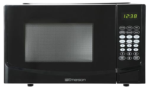 Emerson MW9255B Countertop Microwave Oven, 6 Pre-Programmed Settings, Removable Glass Turntable and Child Safety Lock, 0.9 Cu ft, 900W, Black - My Kitchen Products