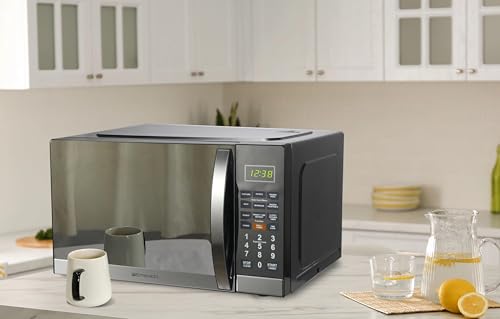 Emerson MWG1191SB 1.1 Cu. Ft. Microwave with Built-In Grill Function, 1100W Power, Stainless Steel, LED Timer Display, 11 Power Levels, 9 Preset Cooking Options, Removable Glass Turntable, Child Lock - My Kitchen Products