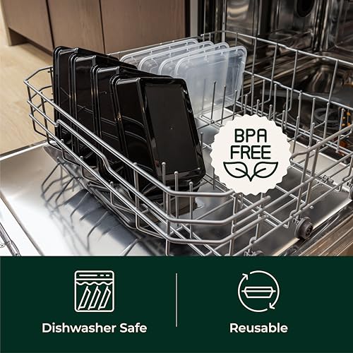 Enther Meal Prep Containers Single Lids, Food Storage Bento BPA Free | Stackable | Reusable Lunch Boxes, Microwave/Dishwasher, Freezer Safe,Portion Control (28 oz), 20 Pack 1 Compartment - My Kitchen Products