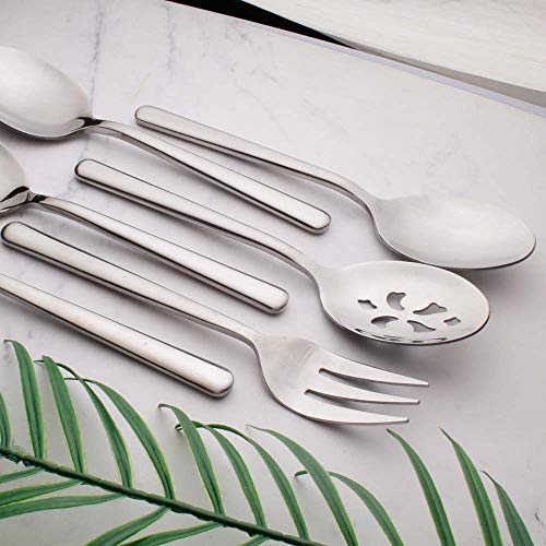 Enwinner Serving Spoons*2 Slot Spoons* 2 Forks *2 Buffet Colander Stainless Steel Banquet Set, Set of 6. Lenght 9" (6-spoon forks set) - My Kitchen Products
