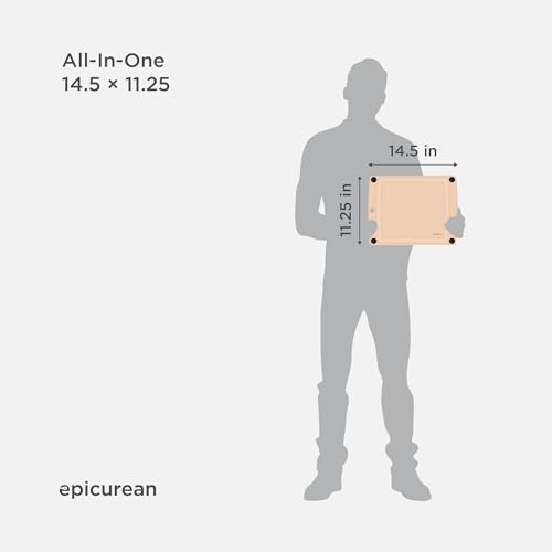 Epicurean All-In-One Cutting Board with Non-Slip Feet and Juice Groove, 14.5" × 11.25", Natural/Black - My Kitchen Products