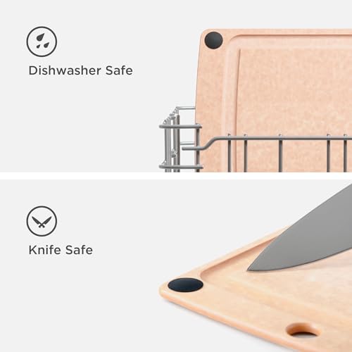 Epicurean All-In-One Cutting Board with Non-Slip Feet and Juice Groove, 14.5" × 11.25", Natural/Black - My Kitchen Products